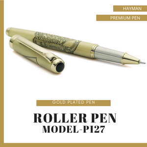 Hayman 24 ct Gold Plated Shri Balaji Hanuman Engraved Roller Ball Pen with Box (P-127) - Hayman Pen 