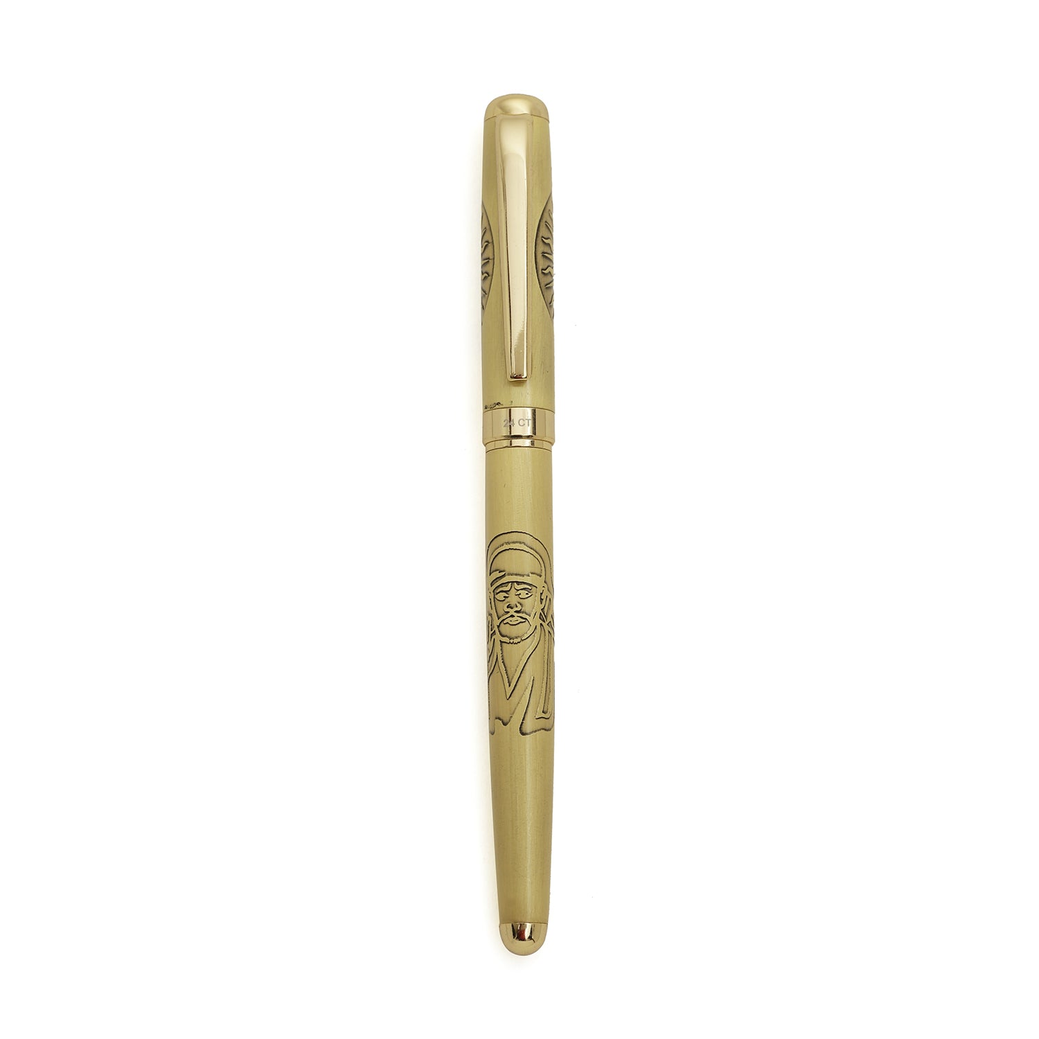 Hayman 24 CT Gold Plated Sia baba ji & om Engraved Roller Ball Pen with Box (P-130) - Hayman Pen 