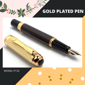 Hayman Dikawen 24 CT Gold Plated Fountain Pen With Box (P-132) - Hayman Pen 