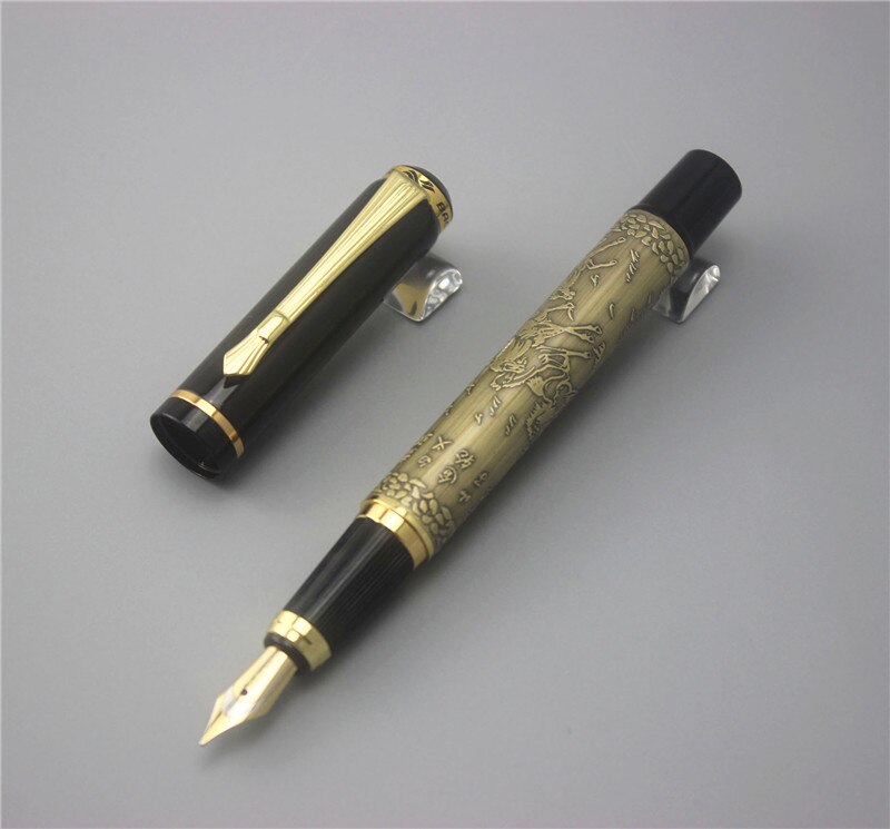 Hayman Eight Running House Gold Plated Fountain Pen With Box (P-139) - Hayman Pen 