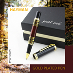 Hayman 24 CT Gold Plated Roller Pen With Box (P-144) - Hayman Pen 