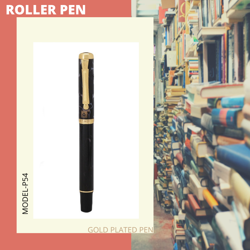 Hayman Dikawen 24 CT Gold Plated Roller Ball Pen With Box (P-54) - Hayman Pen 