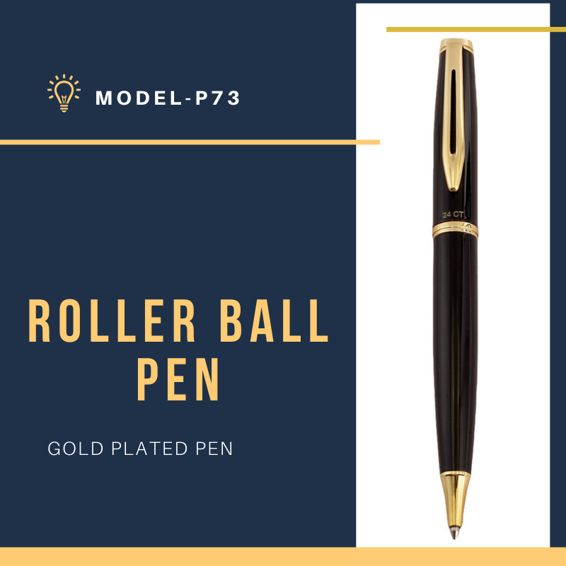 Hayman 24 CT Gold Plated Roller Jotter Ball Pen With Box (P-73) - Hayman Pen 