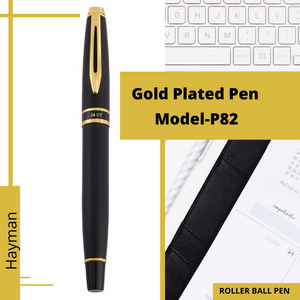 Hayman 24 CT Gold Plated Roller Ball Pen With Box (P-82) - Hayman Pen 