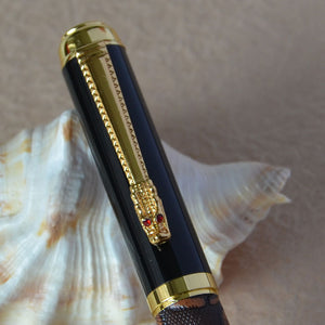 Hayman Dikawen 24 CT Gold Plated Fountain Pen With Box (P-59) - Hayman Pen 