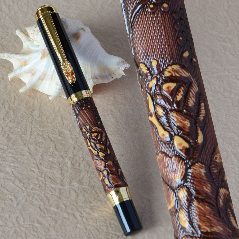 Hayman Dikawen 24 CT Gold Plated Fountain Pen With Box (P-59) - Hayman Pen 