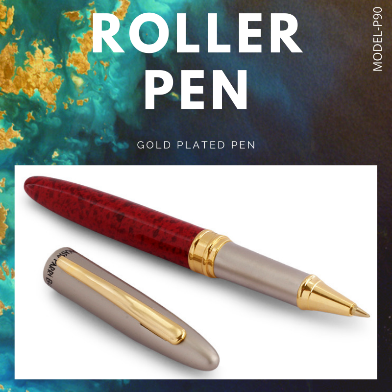 Hayman Picasso Parri 24 CT Mini Gold Plated Roller Ball Pen With Box (P-90) - Hayman Pen 