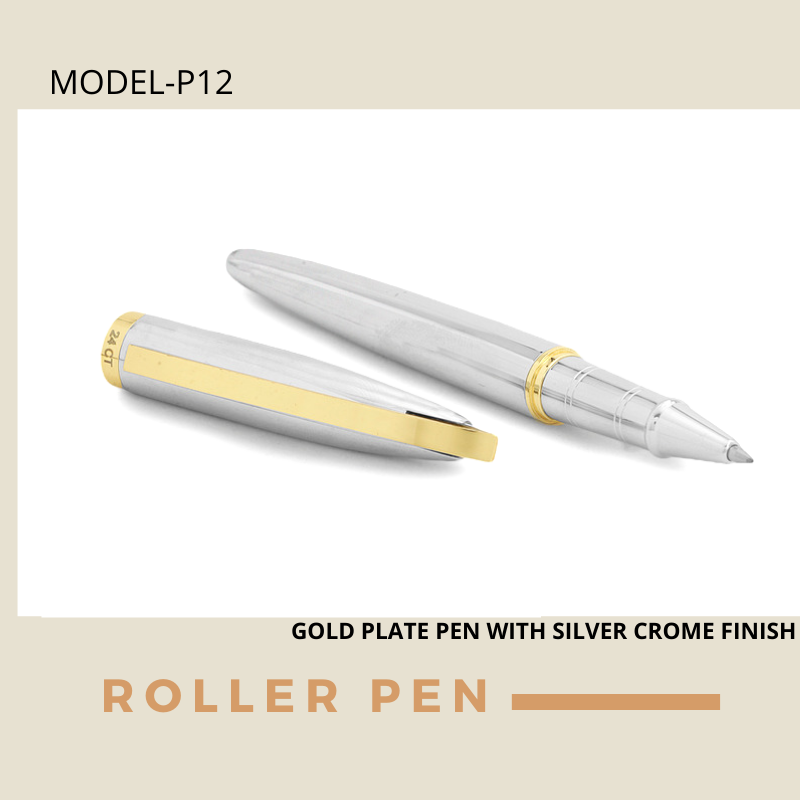 Hayman 24 CT Gold Plated Designer Roller Ball Pen (P-12) - Hayman Pen 