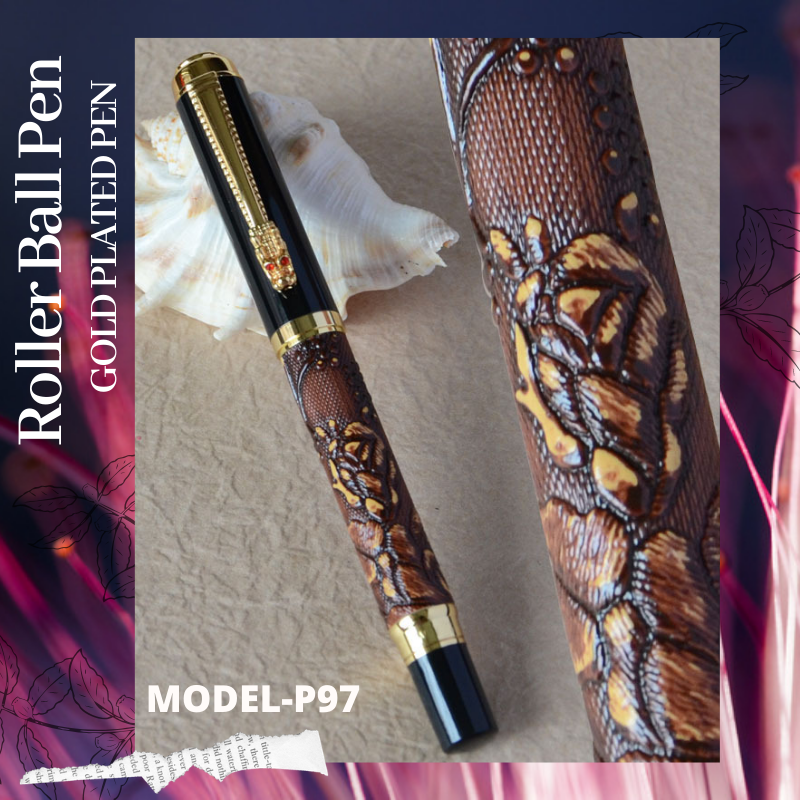Hayman Dikwen 24 CT Gold Plated Roller Ball Pen With Box (P-97) - Hayman Pen 